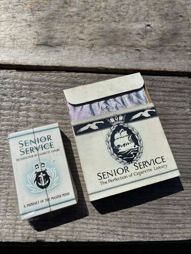 Pair of senior service cigarette packets live