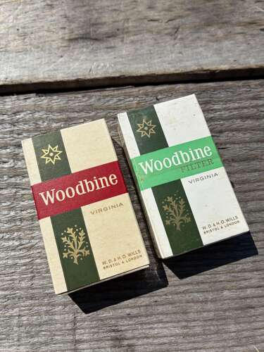 Pair of wills woodbine cigarette packets live