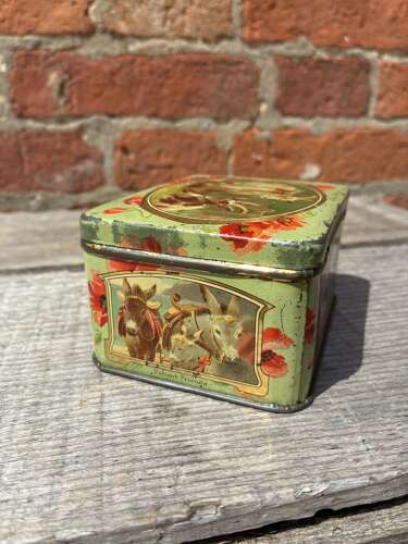 Scarce ' a happy family' farm & animals biscuit tin