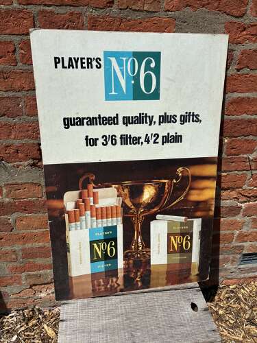 Players no6 cigarette advertising showcard