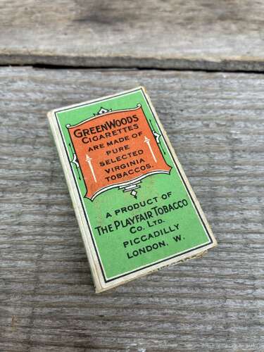 The playfair tobacco co greenwoods cigarette packet