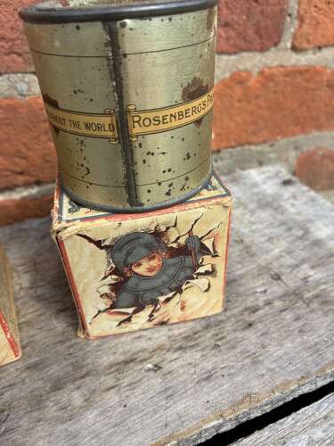 Early 3 galvanit rosenbergs process nickle tins and boxes
