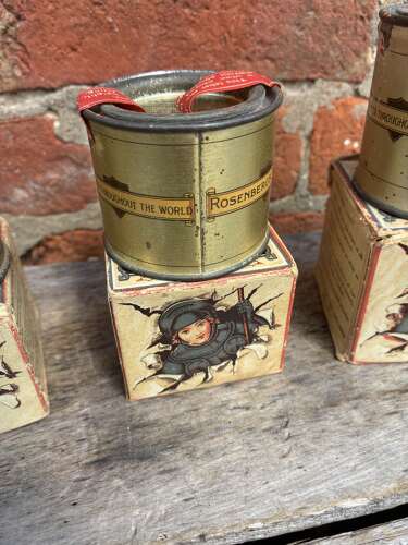 Early 3 galvanit rosenbergs process nickle tins and boxes