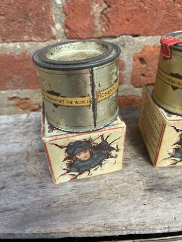 Early 3 galvanit rosenbergs process nickle tins and boxes
