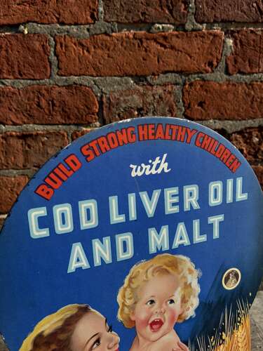 Superb cod liver oil & malt advertising counter top showcard