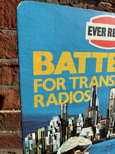 Ever ready batteries for transistor radios & torches advertising stund up showcard