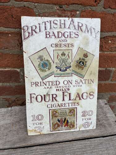 Early R&J.HILL ltd four flags cigarette advertising showcard