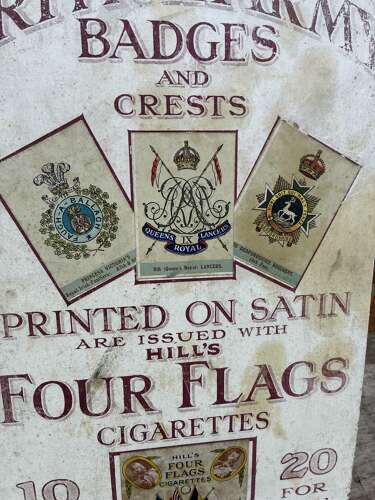 Early R&J.HILL ltd four flags cigarette advertising showcard