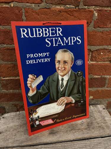 Lovely HBL rubber stamps advertising showcard