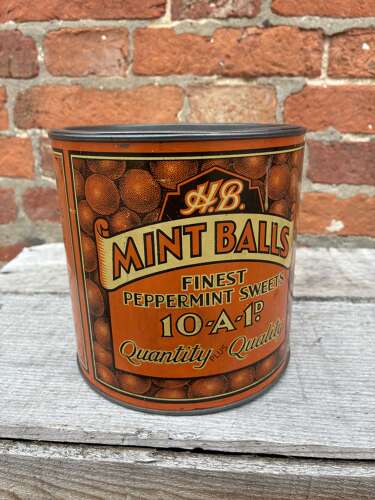 Rare large hurst bros lowton Lancashire mint balls tin
