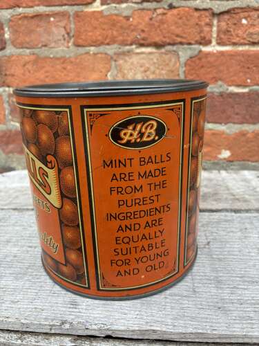 Rare large hurst bros lowton Lancashire mint balls tin