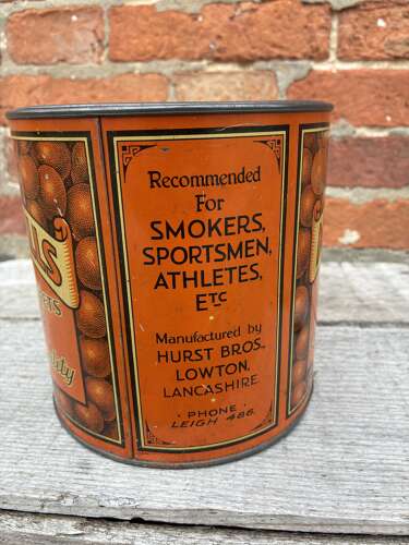 Rare large hurst bros lowton Lancashire mint balls tin