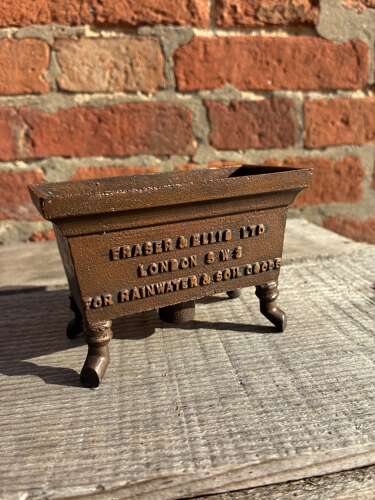 Rare cast salesman sample for fraser & ellis ltd rainwater & soil goods