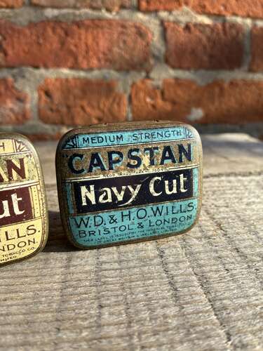 Pair of W.D&H.O Wills capstan navy cut 1oz tins