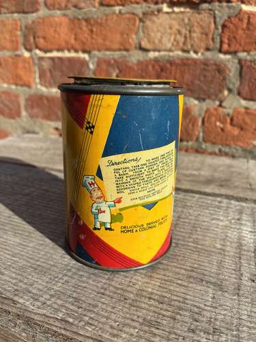Scarce home & colonial stores ltd custard powder tin