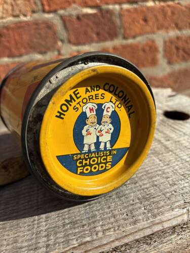 Scarce home & colonial stores ltd custard powder tin
