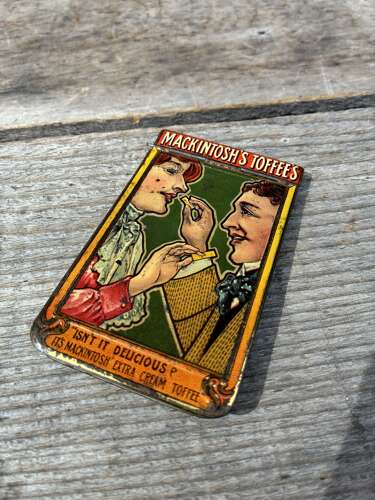 Stunning edwardian 1902 mackintosh toffee tinplate advertising notebook