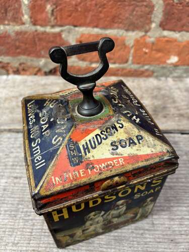 Rare hudsons soap dog string cutter tin