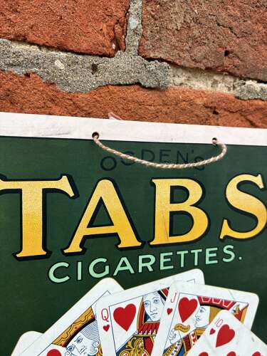Stunning early 1911 ogdens tabs royal flush cigarettes advertising showcard