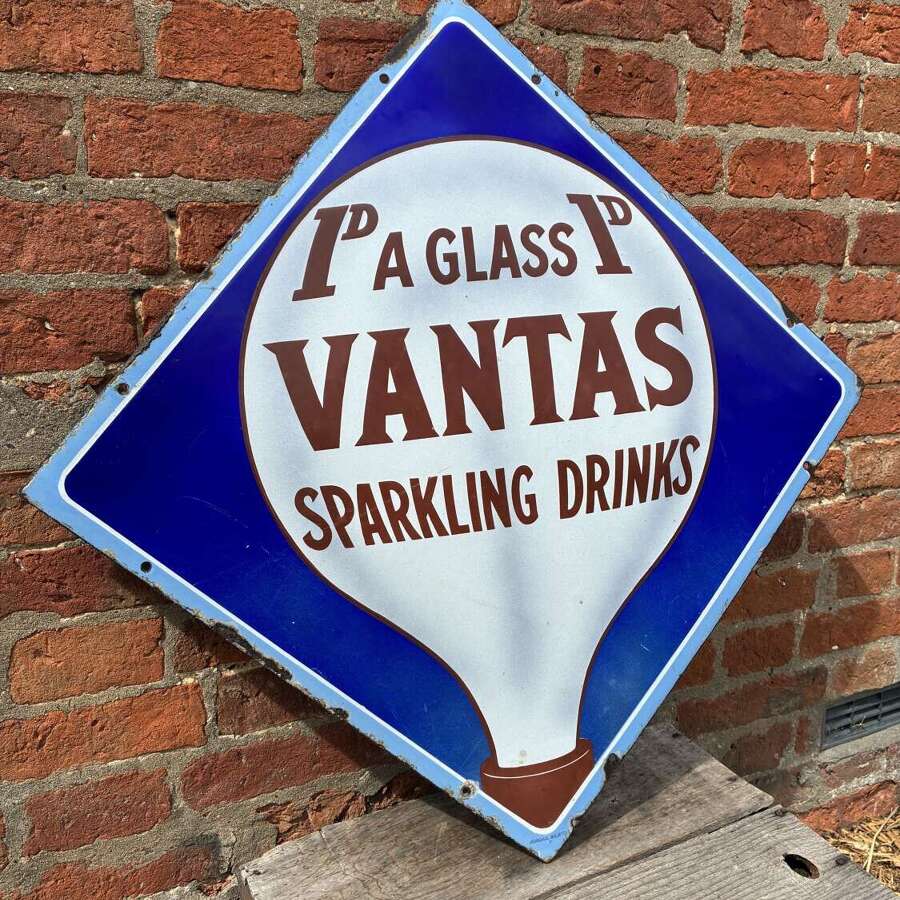 Superb vantas sparkling drinks enamel advertising sign