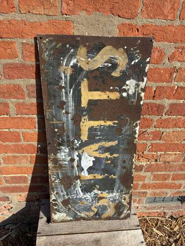 Green Cadburys cocoa enamel advertising sign