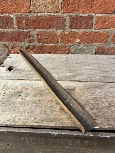 Early Colmans dsf mustard embossed tin shelf strip sign