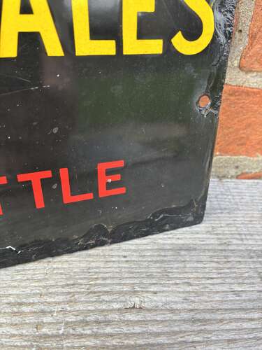 Everards burton ales in bottle pictorial enamel sign