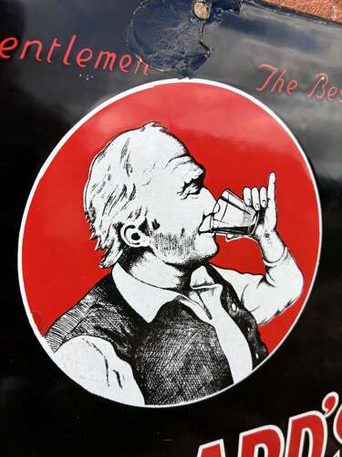 Everards burton ales in bottle pictorial enamel sign