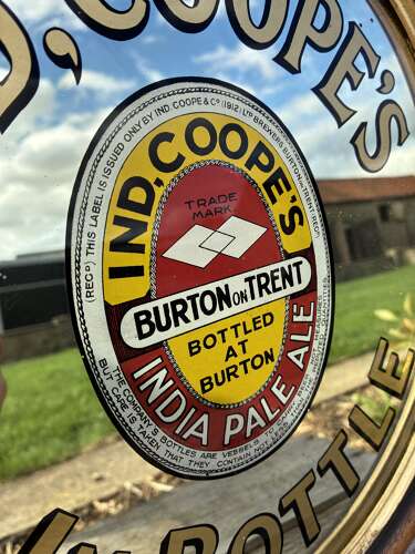 Stunning small ind,coopes in bottle pub advertising mirror