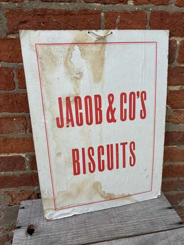 Early jacob & co christmas cakes advertising showcard