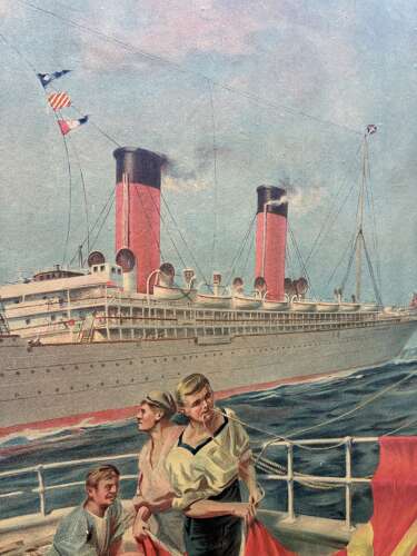 Stunning large union castle line shipping advertising poster
