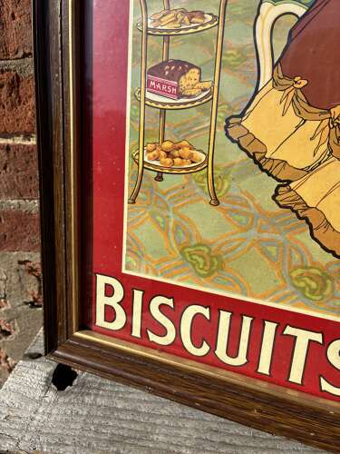 Scarce marsh & co cakes & biscuits advertising showcard