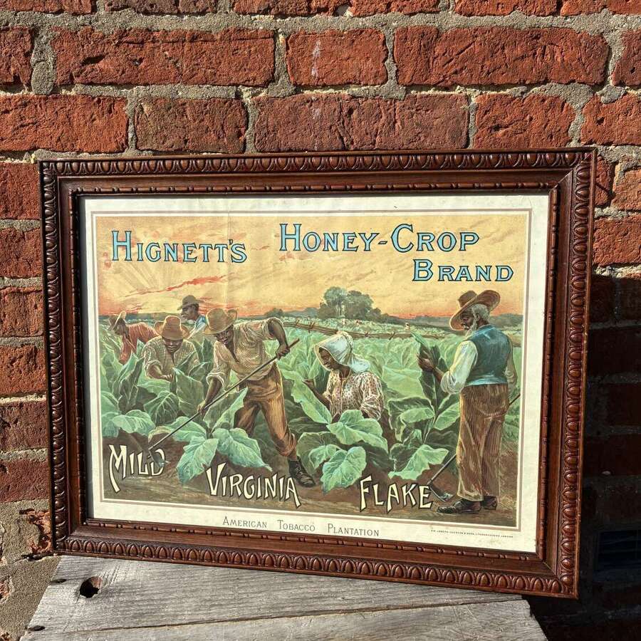 Rare hignetts honey cut flake, American tobacco plantation advertising poster