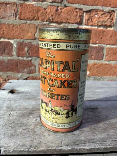 Unusual j Hendersons Edinburgh oat cake biscuit tin