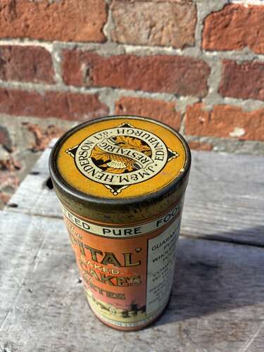 Unusual j Hendersons Edinburgh oat cake biscuit tin