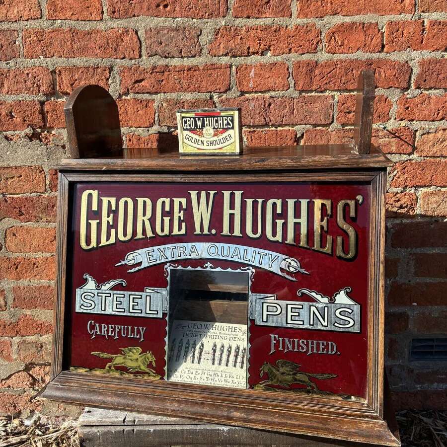 Stunning rare George W hughes steel pen nib shop cabinet