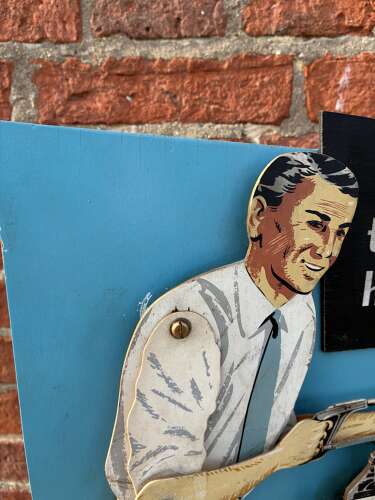 Superb rare mechanical shop window advertising figure for eclipse hacksaw blades