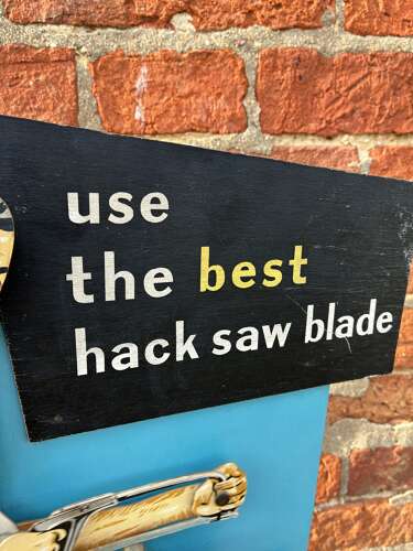 Superb rare mechanical shop window advertising figure for eclipse hacksaw blades