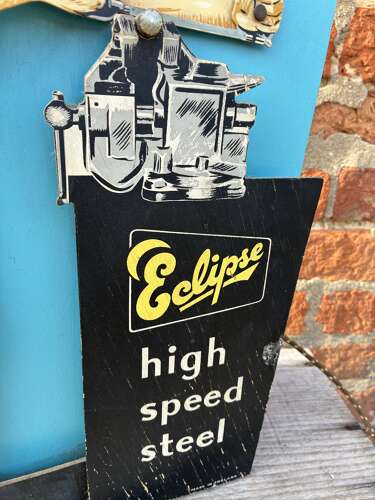 Superb rare mechanical shop window advertising figure for eclipse hacksaw blades