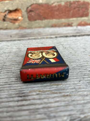 Rare 1908 murattis cigarette Franco-British exhibition match striker tin