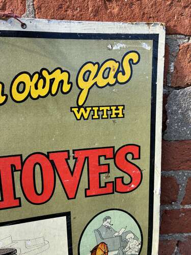 Early rare “BP” stoves advertising Showcard