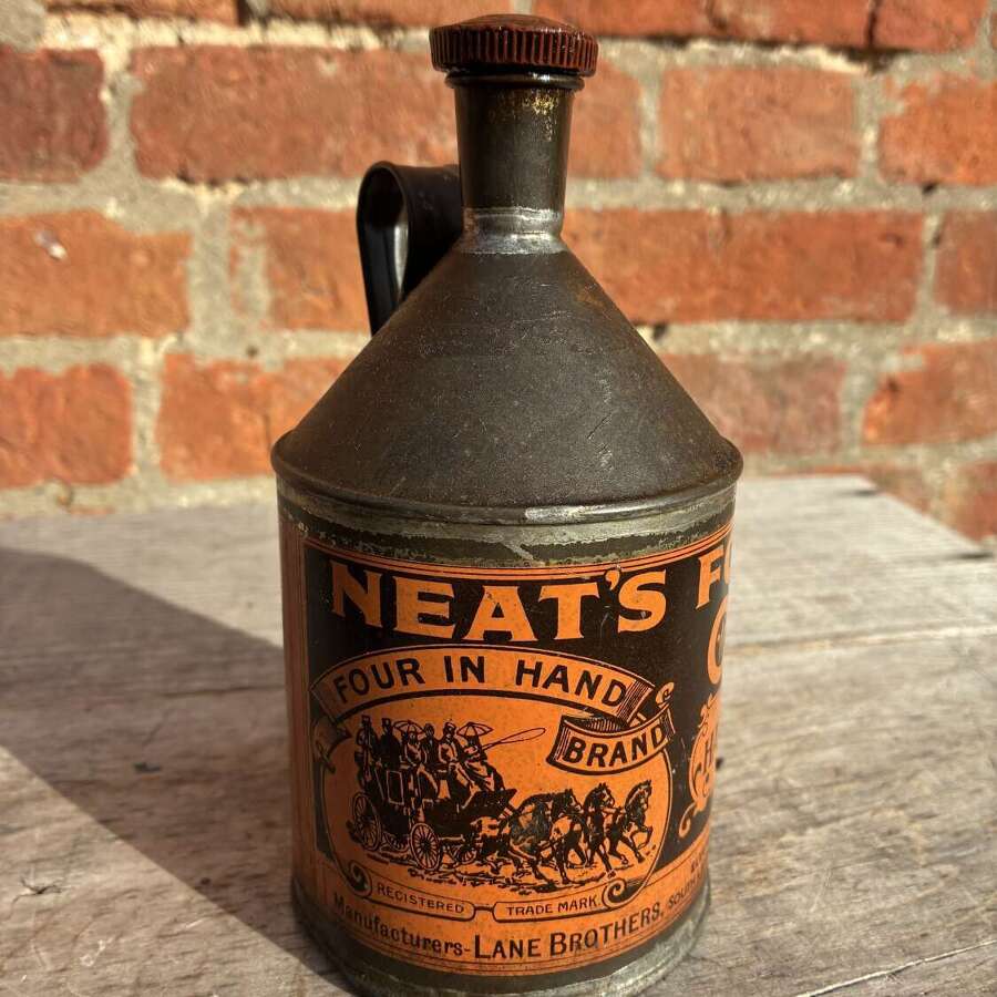 Early Lane brothers neats foot oil, harness oil can